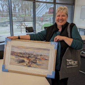 Julie Yackiminie with Eric Auld Print, "Into Aberdeen"